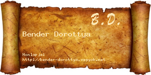 Bender Dorottya névjegykártya